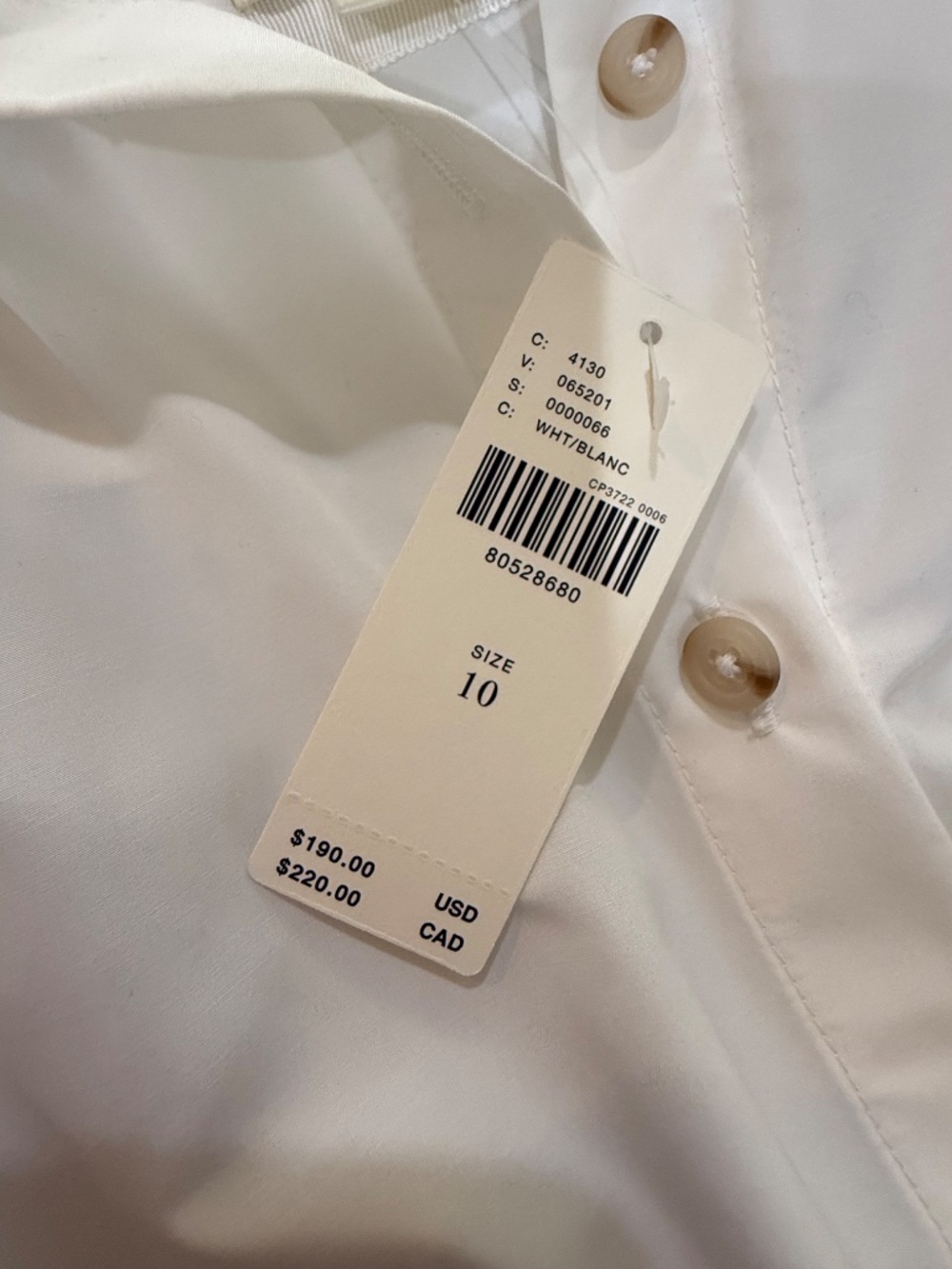 Anthropologie Maeve White Pleated Poplin Stretch Long Sleeves Dress Size 10 - Picture 5 of 8